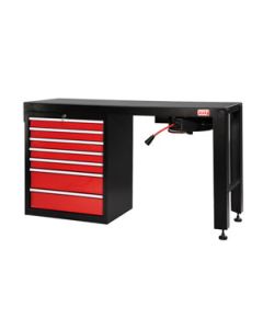 7 DRAWER WORK BENCH WITH AIR HOSE REEL