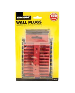 ASSORTED WALL PLUGS - 100 PACK