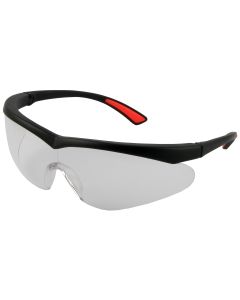 CLEAR SAFETY SPEC - WRAP AROUND - BLACK FRAME