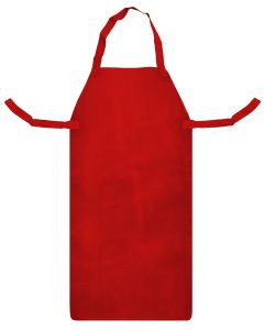 RED LEATHER APRON & TIES (24" X 42")